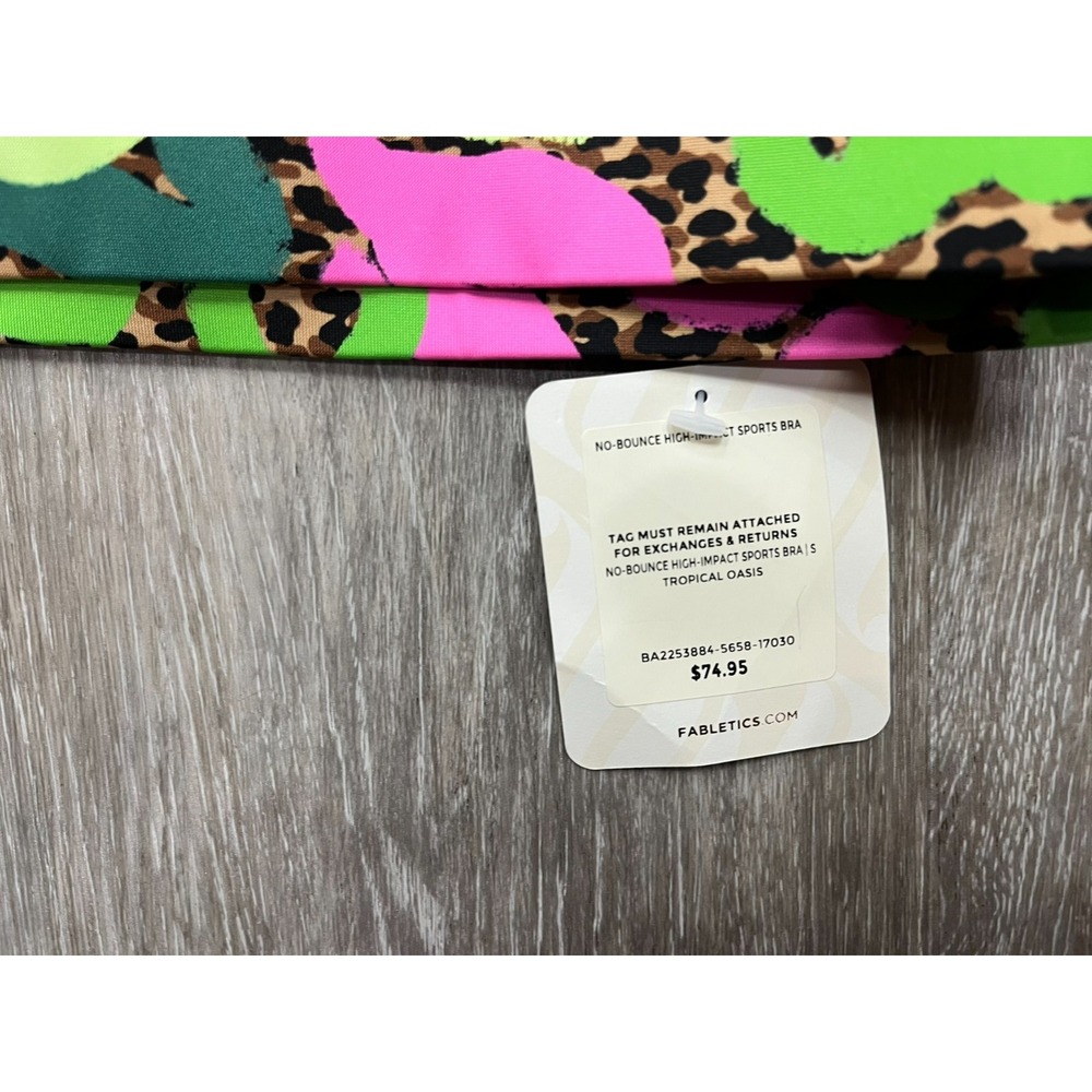 NWT Fabletics Tropical Oasis No-Bounce High Impact Sports Bra Size Small - Picture 2 of 3